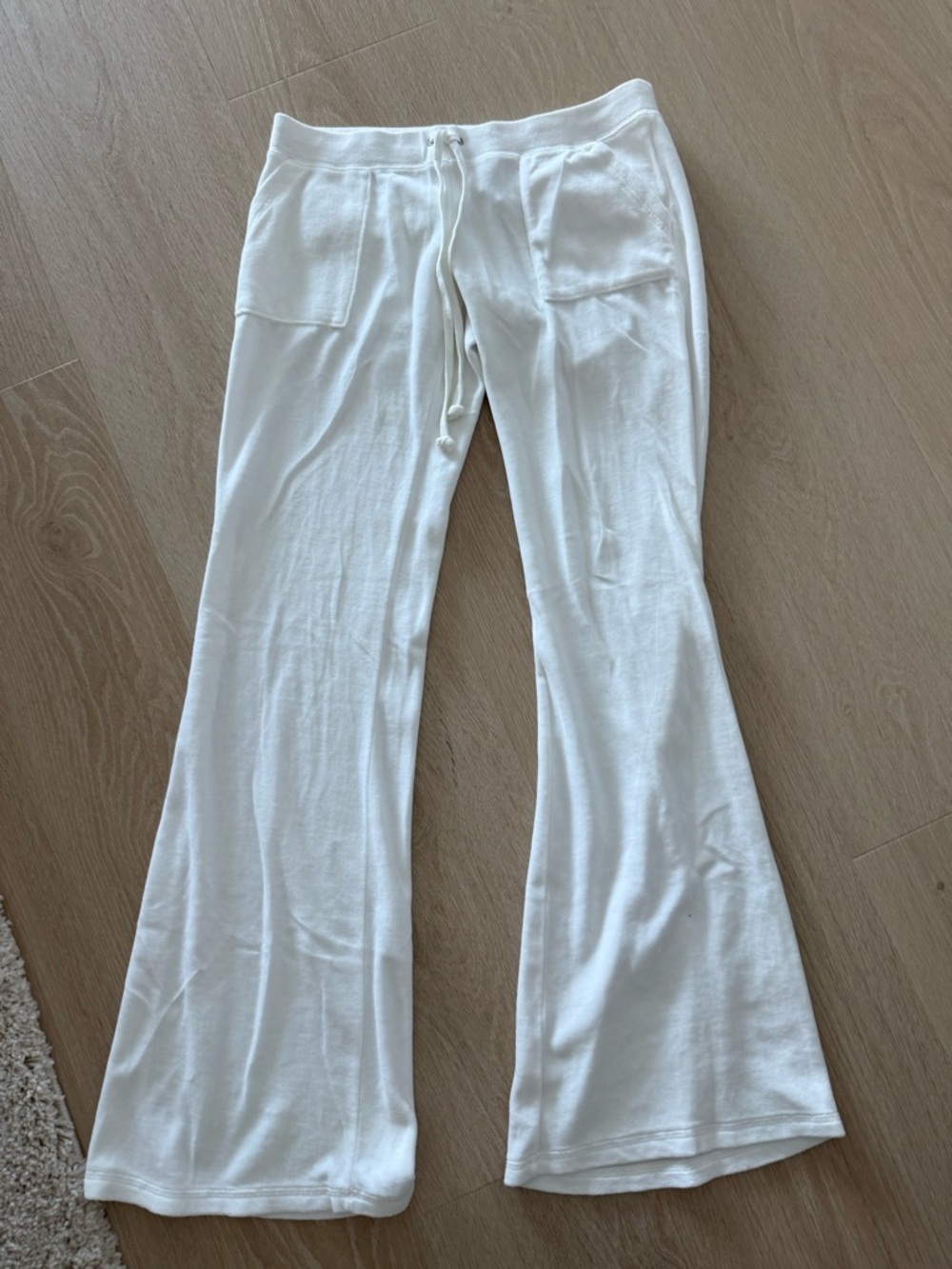 Juicy Couture White Knit Flare Sweatpants